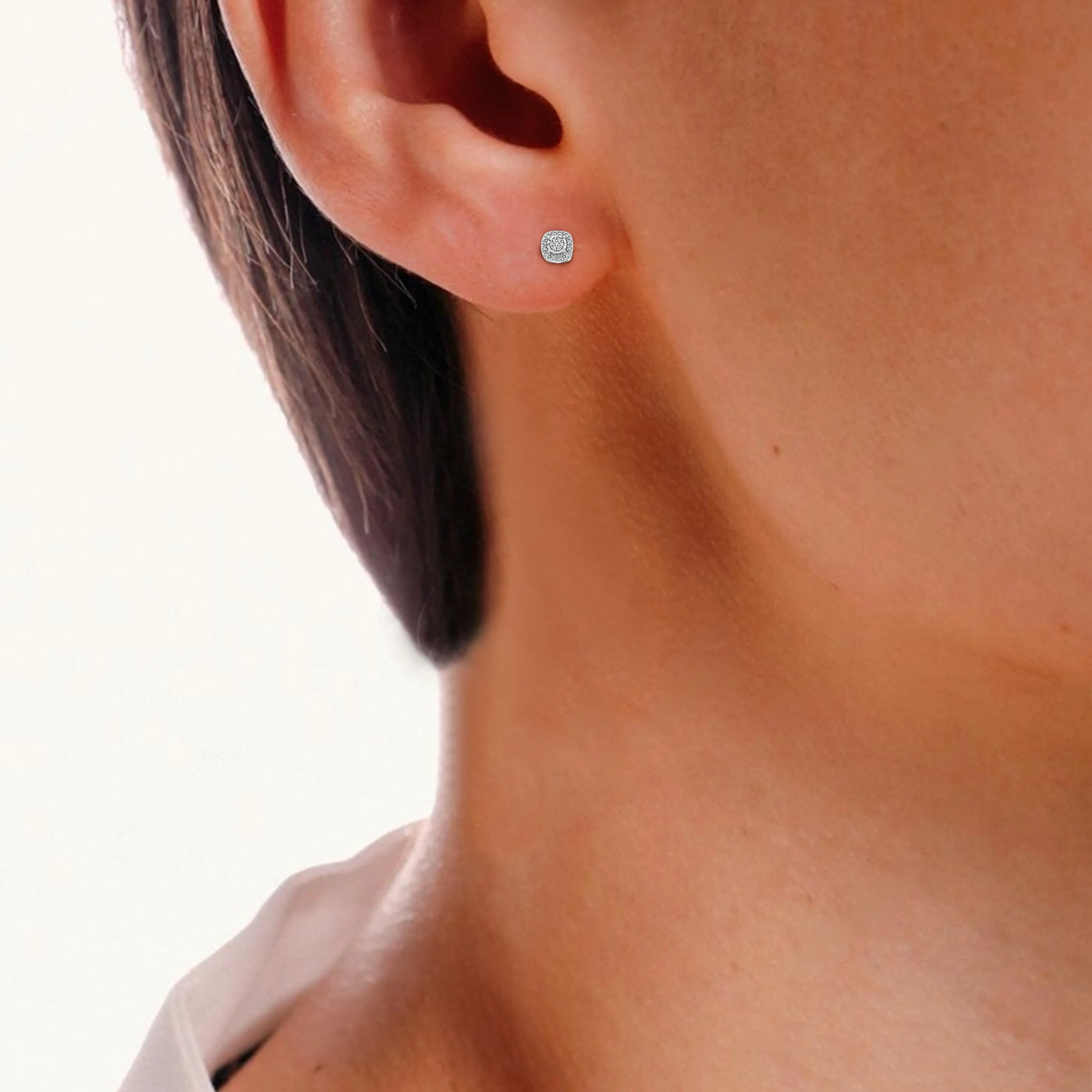 1/8 cttw Classic Diamond Stud Earrings in .925 Sterling Silver