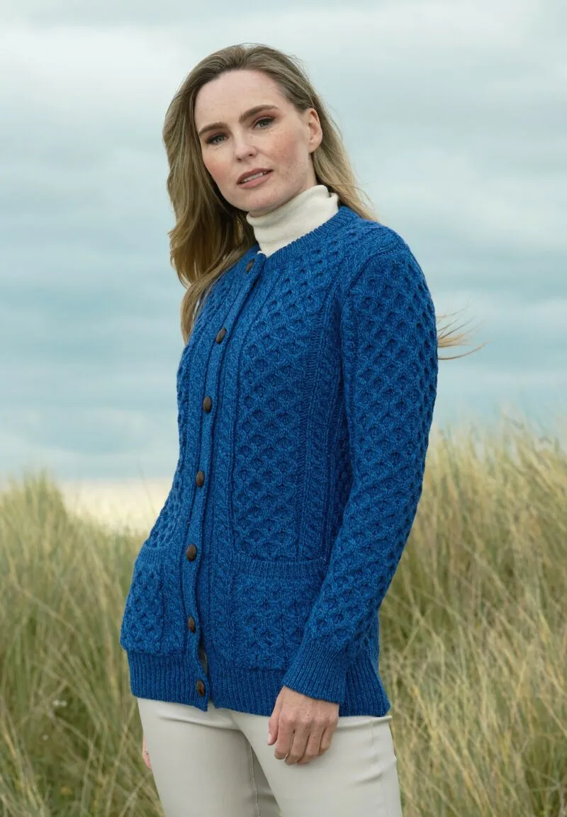 Aran Crafts Lumber Cardigan | Blue