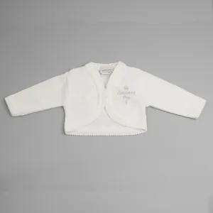 Baby Girls Bolero Cardigan Christening Day - White