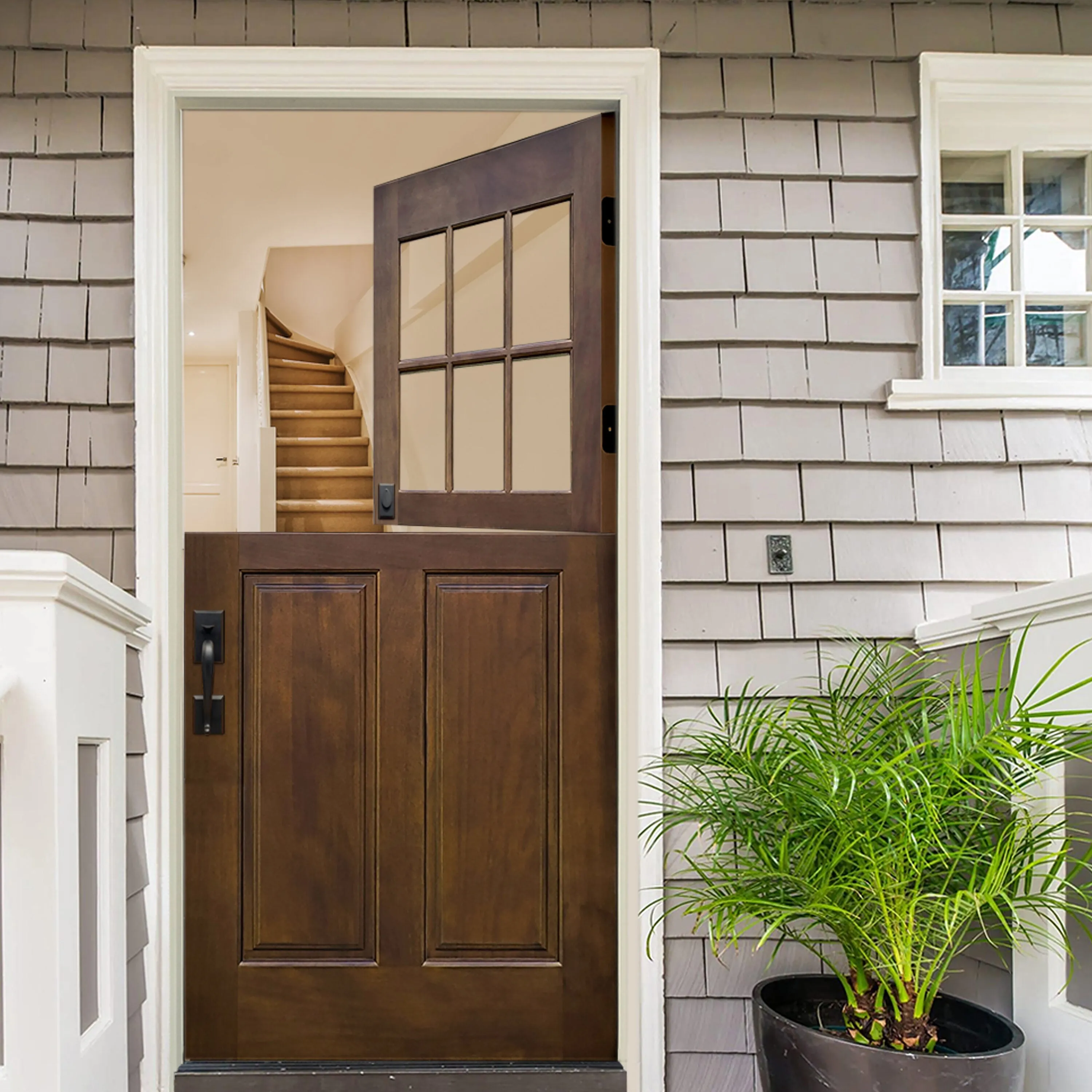 Creative Entryways 36x80 Craftsman Mahogany Dutch Front Door
