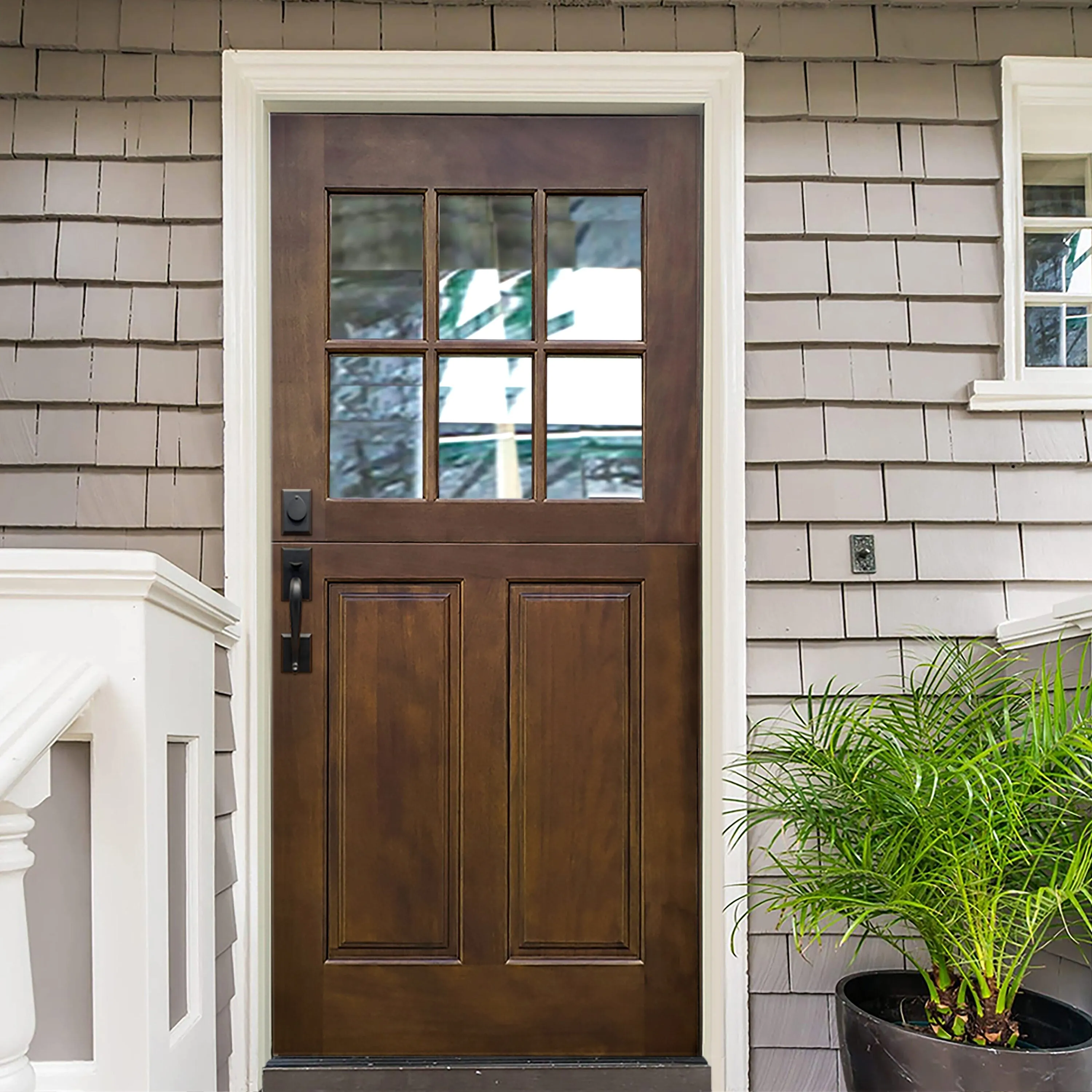 Creative Entryways 36x80 Craftsman Mahogany Dutch Front Door