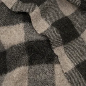 Deadstock Buffalo Check Recycled Wool Blend Coating - Umber