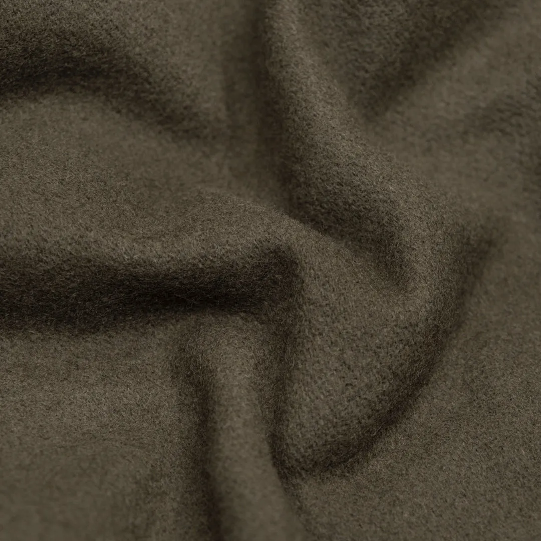 Deadstock Felted Wool Blend Coating - Kelp