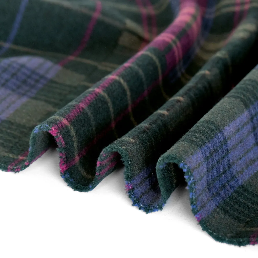 Deadstock Patchwork Plaid Wool Coating - Spruce/Jam/Blue