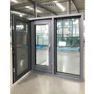 Doorwin 2021Hot Sale Energy Saving Hollow Glass Insulated Windows House Window Design Outswinging Casement Window