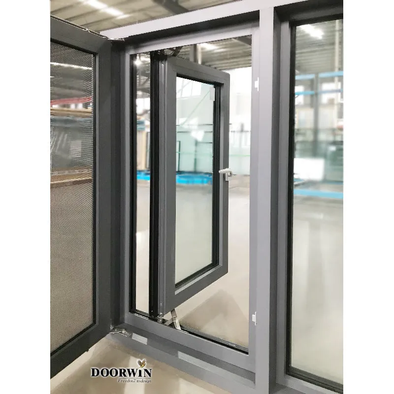 Doorwin 2021Hot Sale Energy Saving Hollow Glass Insulated Windows House Window Design Outswinging Casement Window