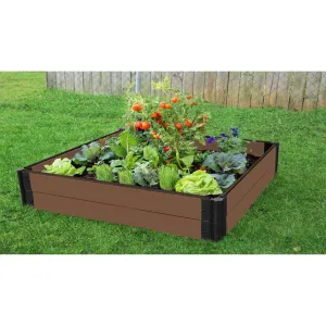Frame It All | Tool-Free Raised Garden Bed 4' X 4' X 11” Uptown Brown – 1” Profile