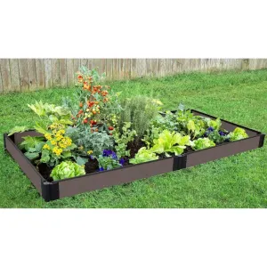 Frame It All | Tool-Free Weathered Wood Raised Garden Bed 4' X 8' X 5.5” – 1” Profile
