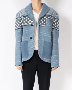 FW20 Blue Knitted Jacquard Jacket 1 of 1 Sample