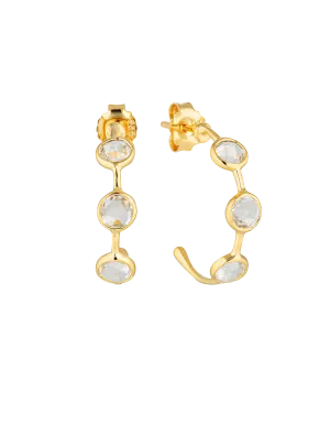 Georgini Kiklo Hoop Earrings w/ White Topaz - Gold