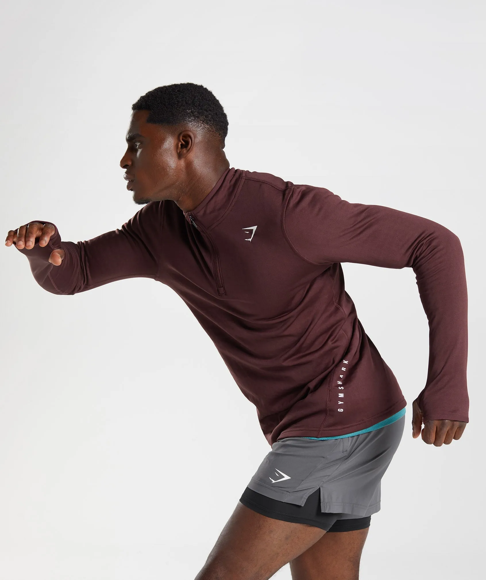 Gymshark Sport 1/4 Zip - Baked Maroon