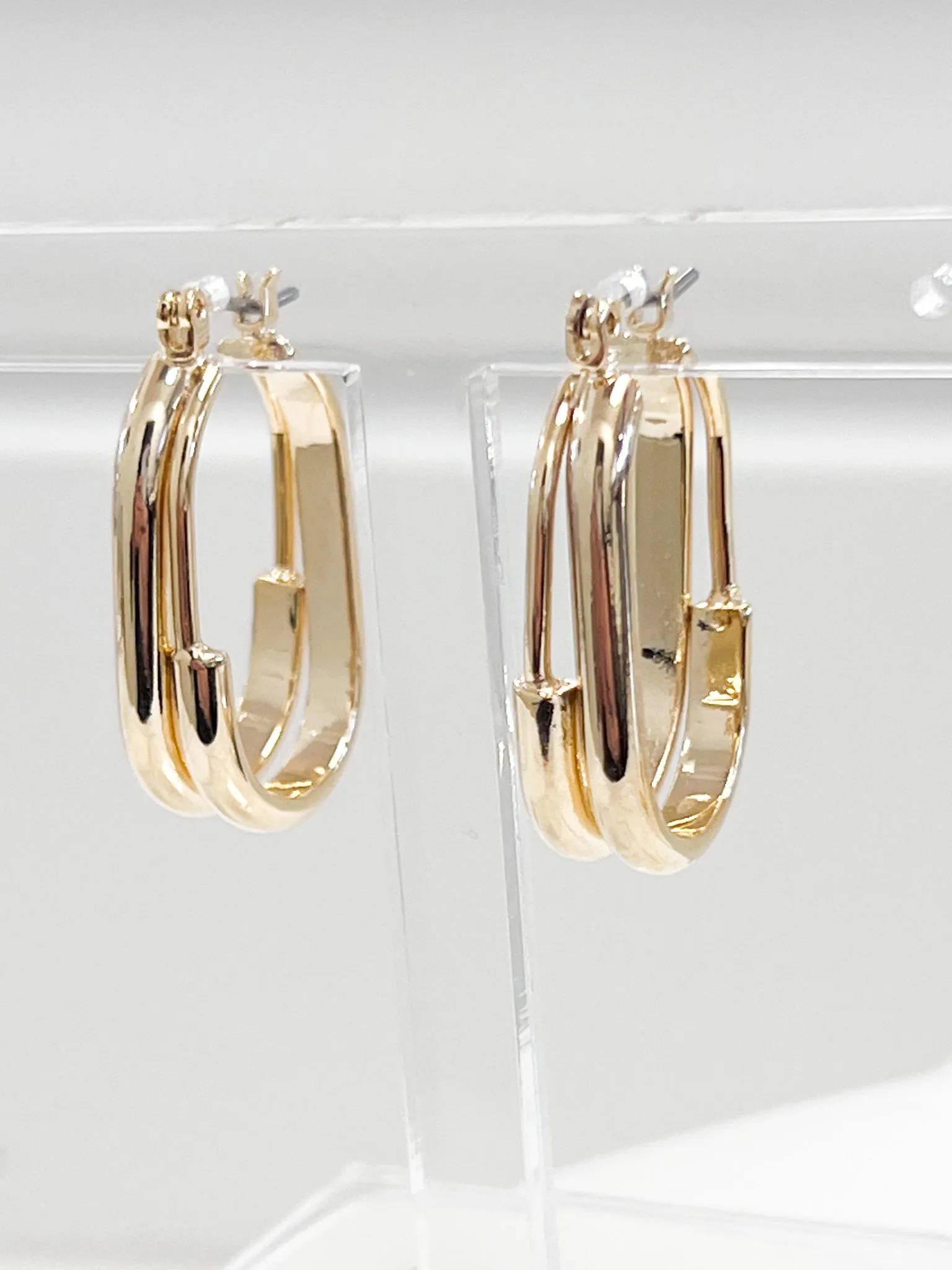 Hazel - Gold Double Oval Hoops