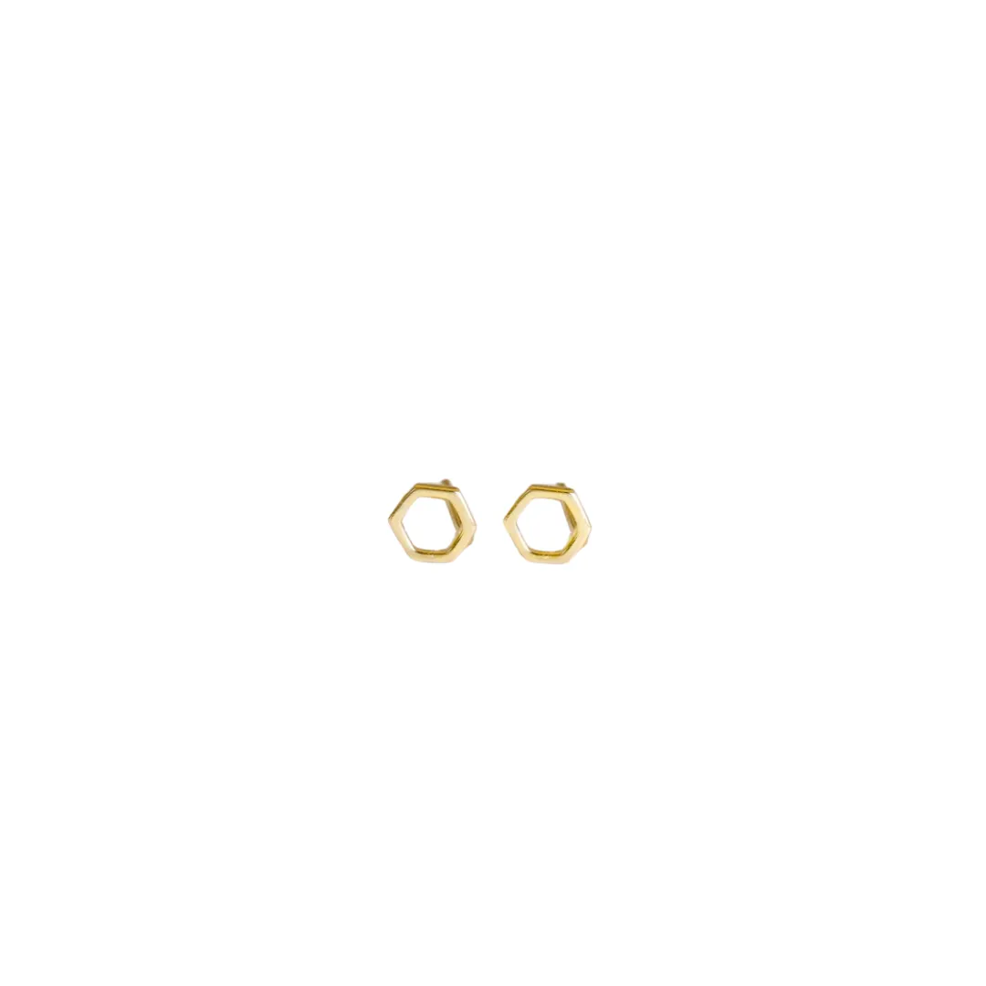 Hexagon Stud Earrings