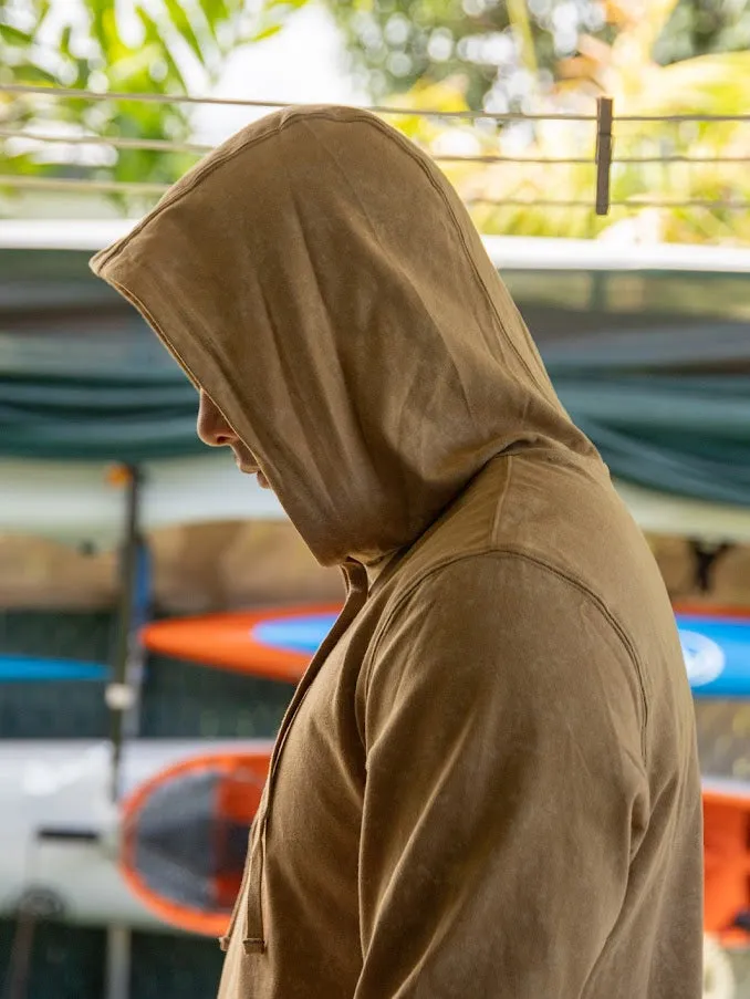 HIC SEAS LONG SLEEVE HOODED SHIRT - KHAKI