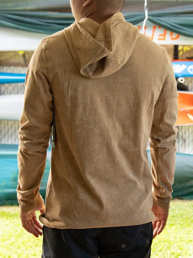 HIC SEAS LONG SLEEVE HOODED SHIRT - KHAKI