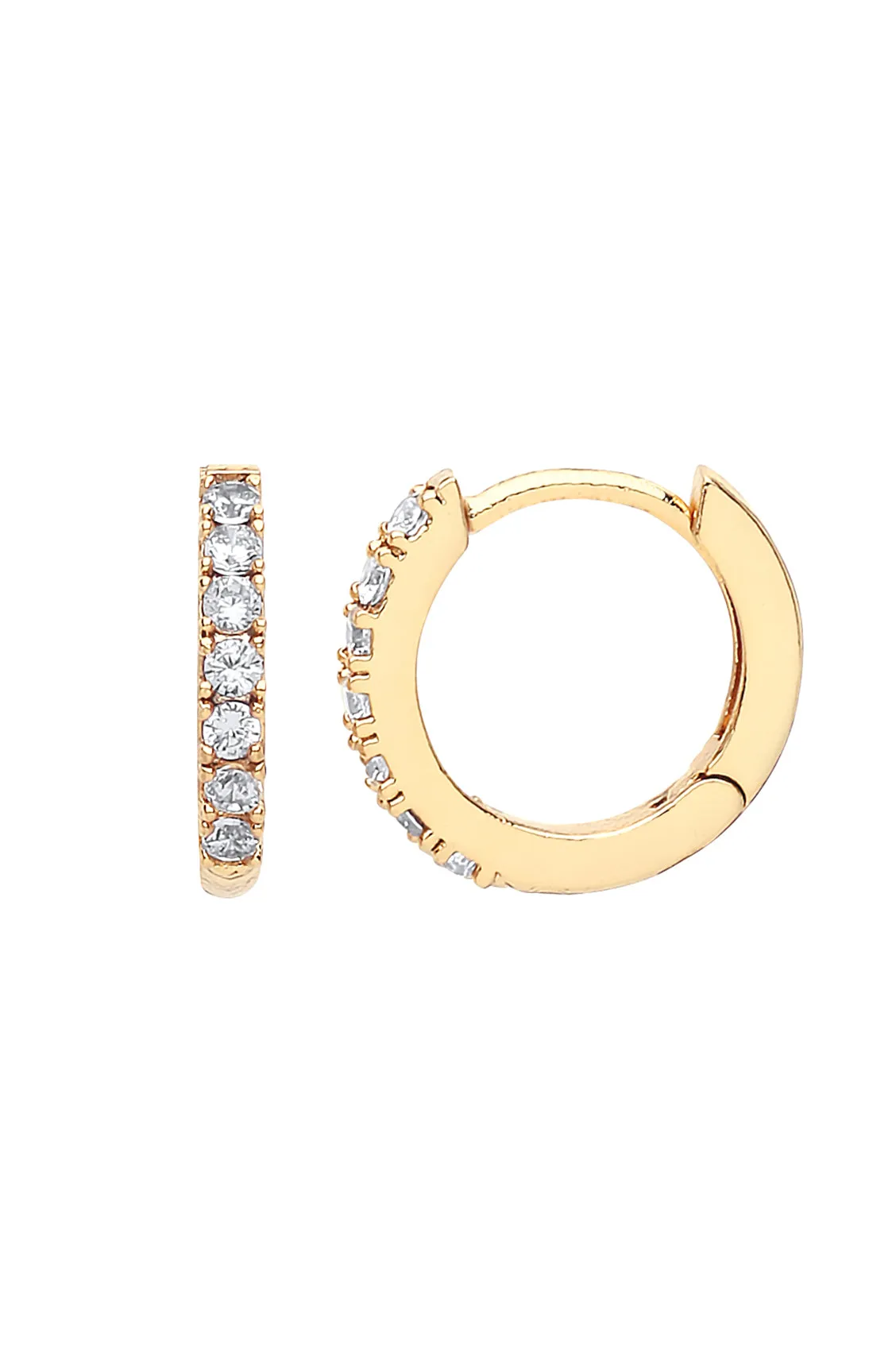 Hoop Earrings with White CZ