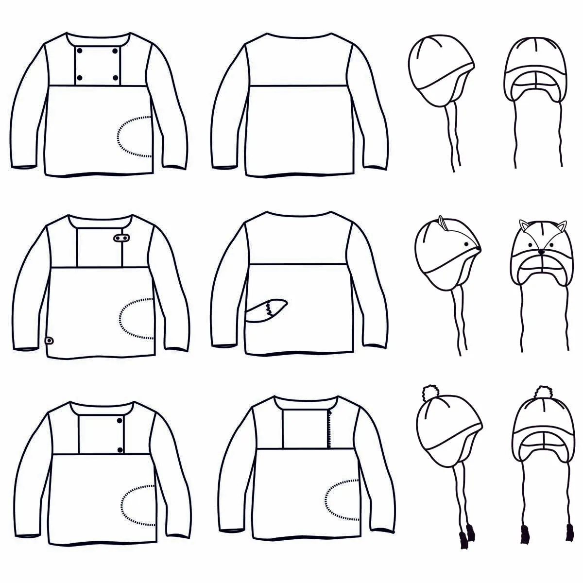 HUGO sweatshirt   hat set - Baby 6M/4Y - Paper Sewing Pattern