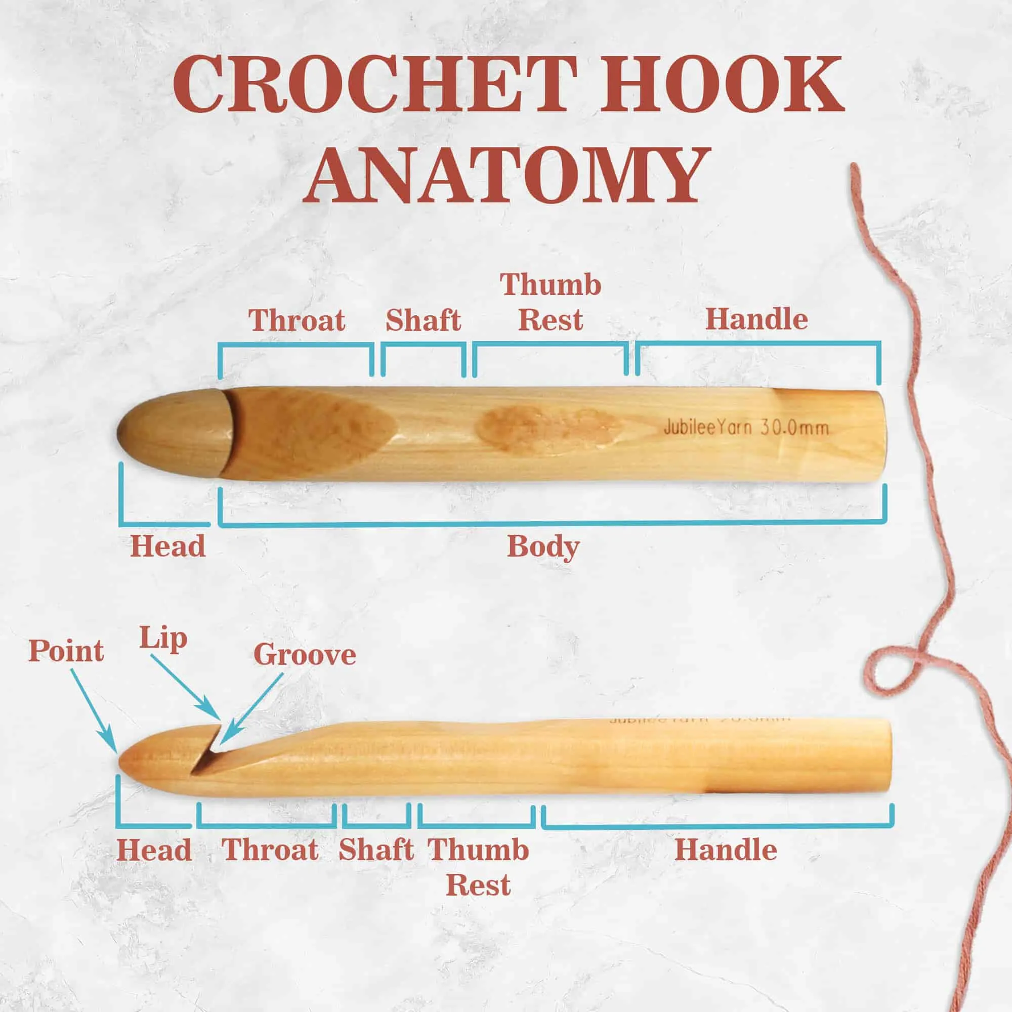 Jumbo Bamboo Crochet Hooks