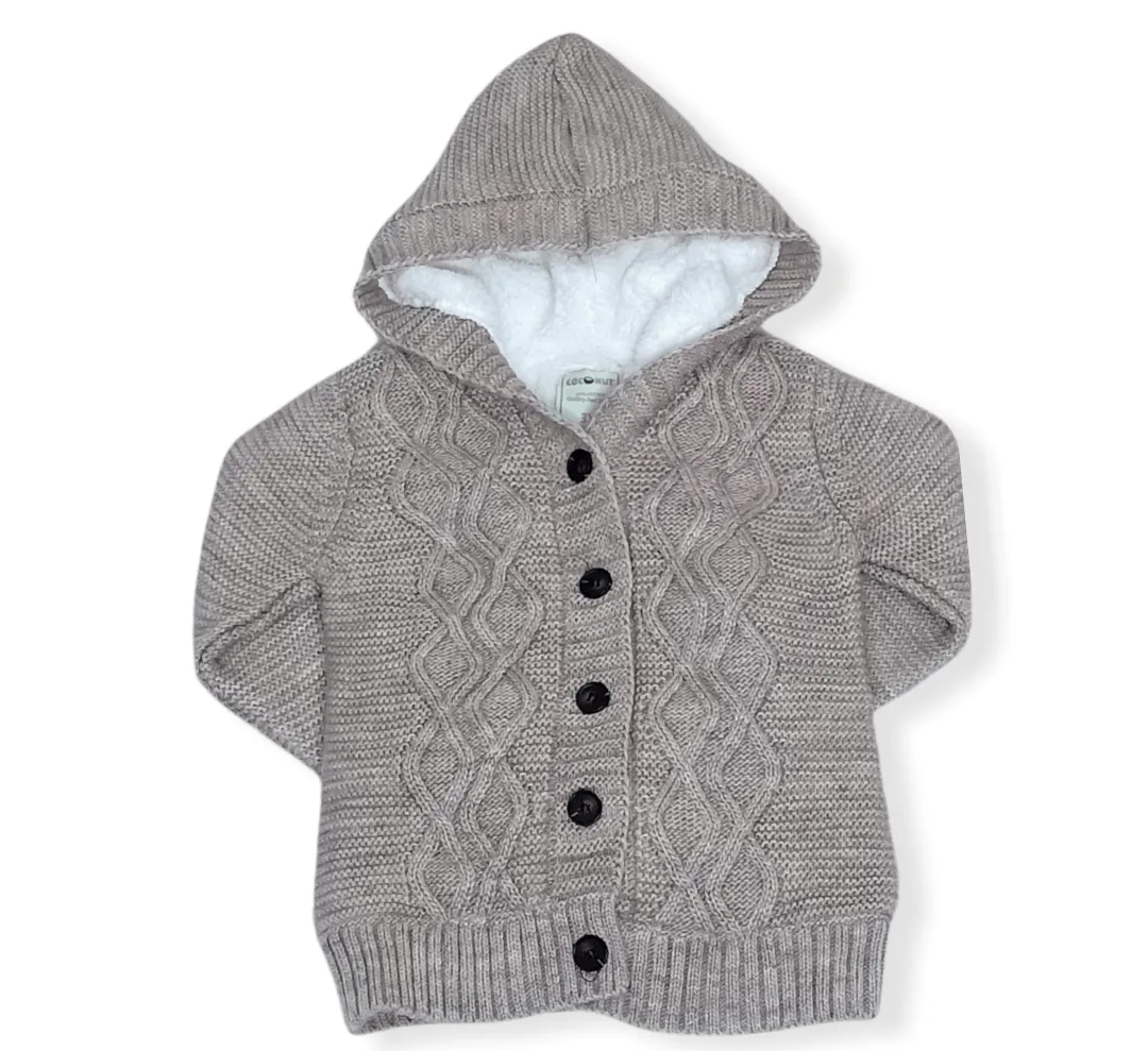 Kids Buttoned Jacket (Padded) - Beige