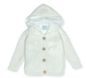 Kids Buttoned Jacket (Padded) - White