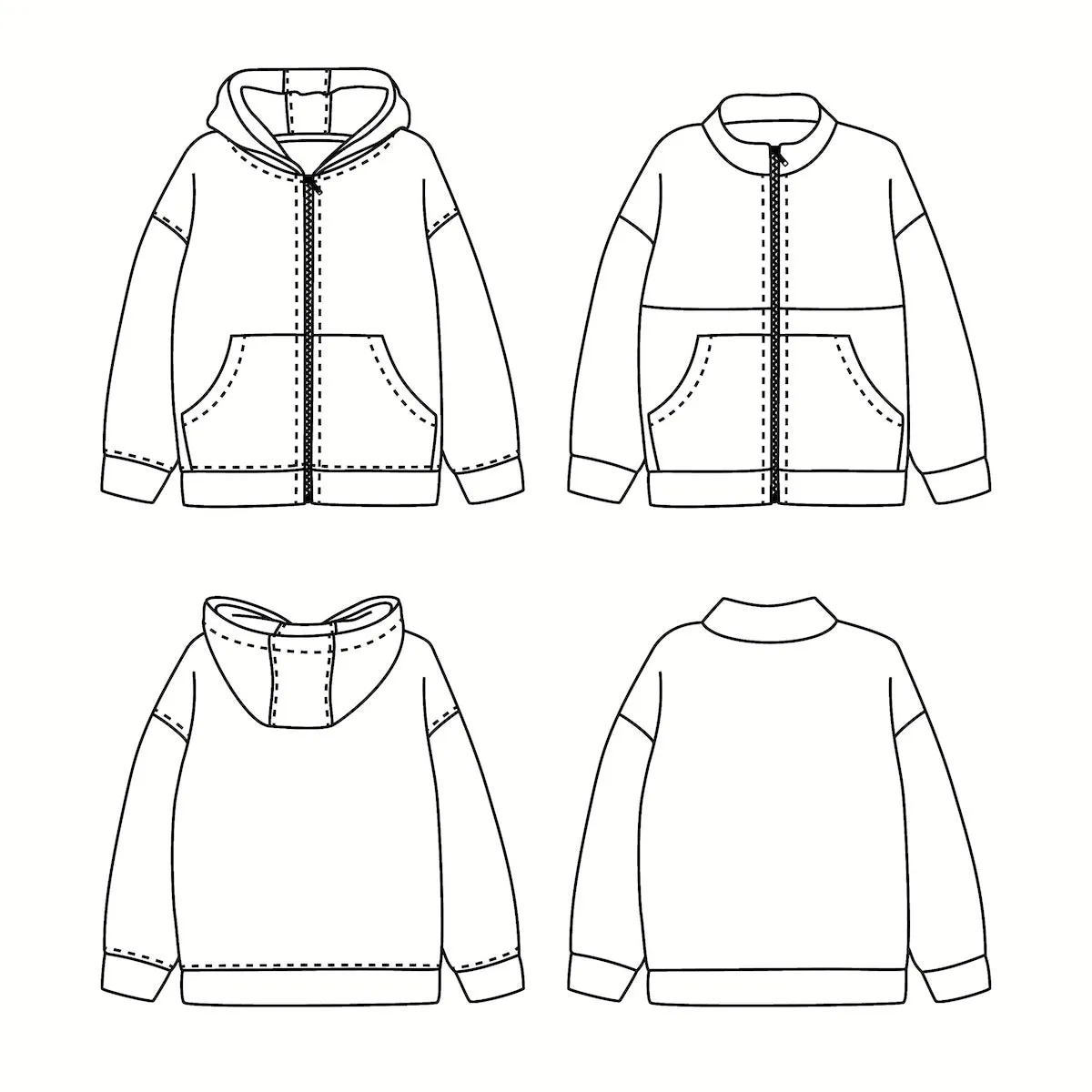 LIVERPOOL zip-up sweatshirt - 3/12y - Paper Sewing Pattern