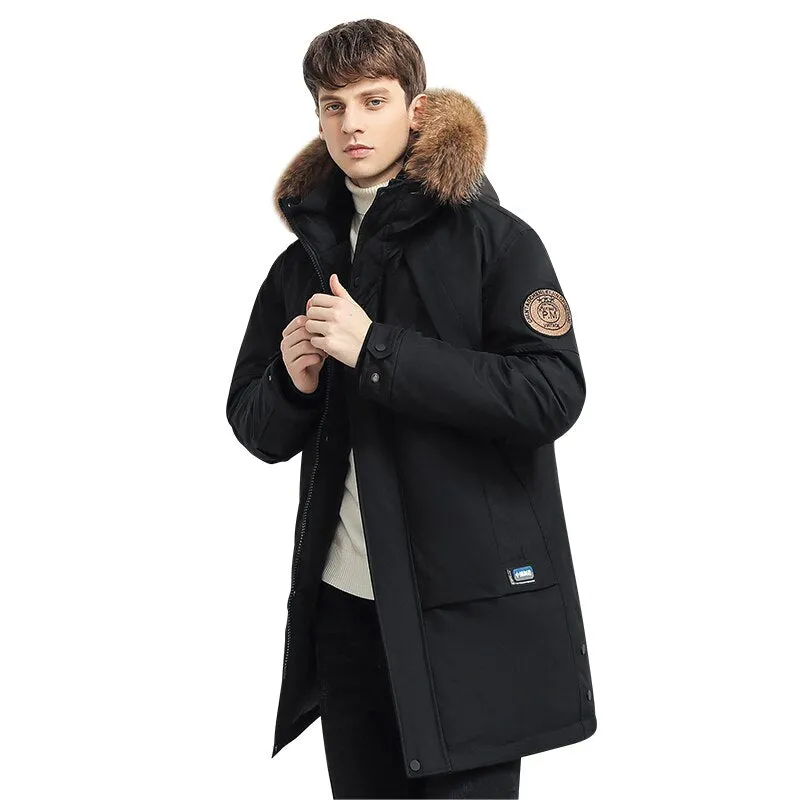 Men 2023 Winter Parkas New Fashion Coat Thick Warm Men Down Jacket Long