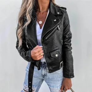 Motorcycle Locomotive Wool Lapel Black Scrub Zipper Jacket