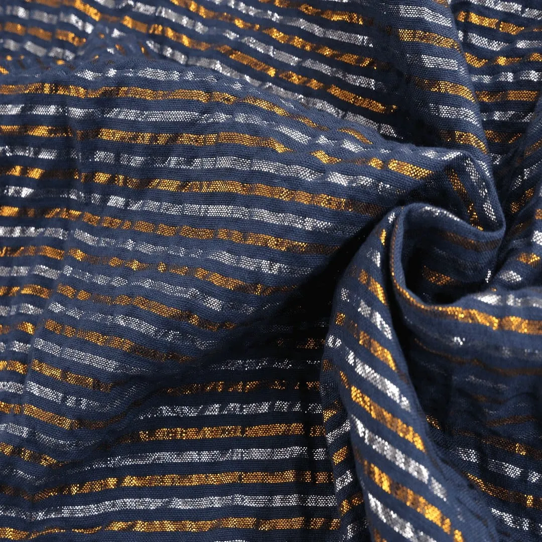 Navy Blue Lurix Cotton Fabric