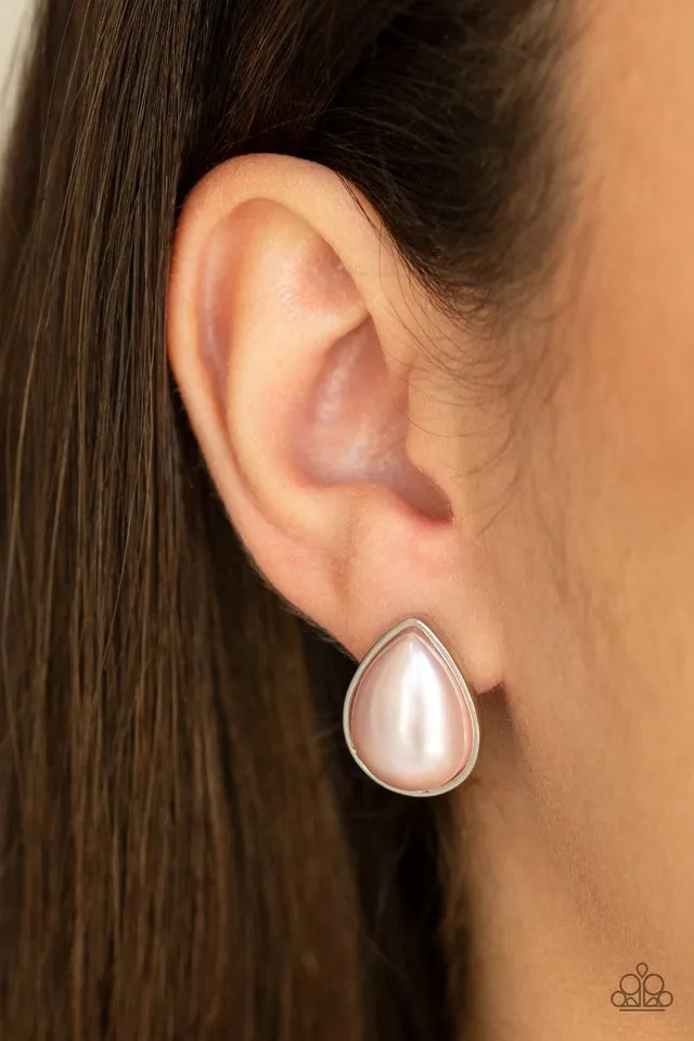 Paparazzi Earring ~ SHEER Enough - Pink