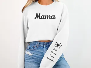 Personalized Mama Sweatshirt, Customizable Mother's Day Gift, Cozy Family Matching Sweaters, Unique Mom Apparel, Trendy Mama Pullover