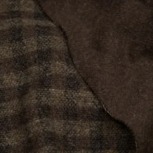 Remnant - 2.3m - Deadstock Plaid Double Faced Wool Blend Coating - Woodland