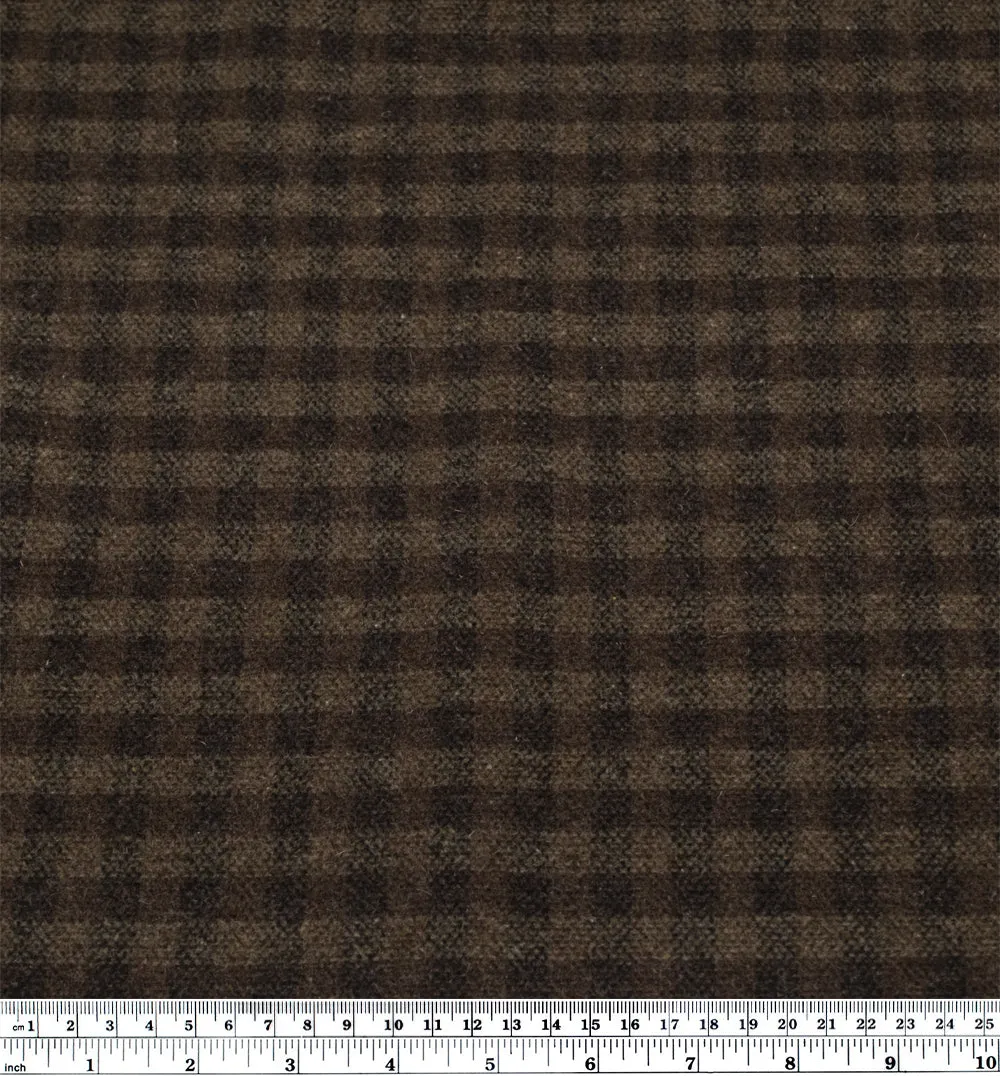 Remnant - 2.3m - Deadstock Plaid Double Faced Wool Blend Coating - Woodland