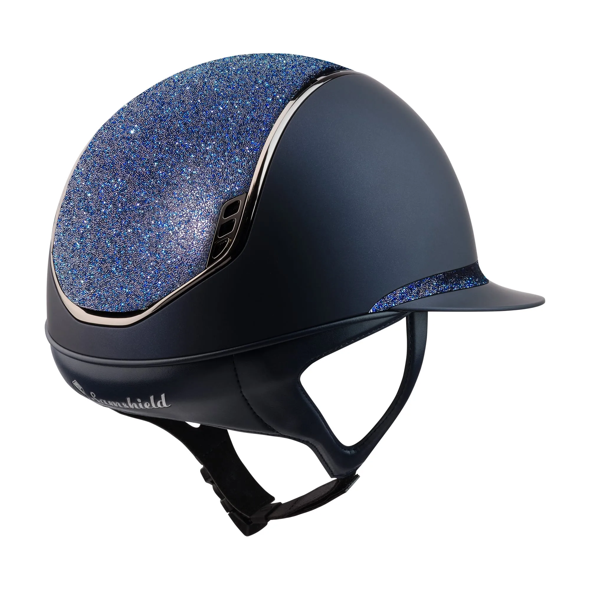Samshield V2 Miss Shield Navy Shadowmatt with Bermuda Blue Crystal Fabric Top and Band