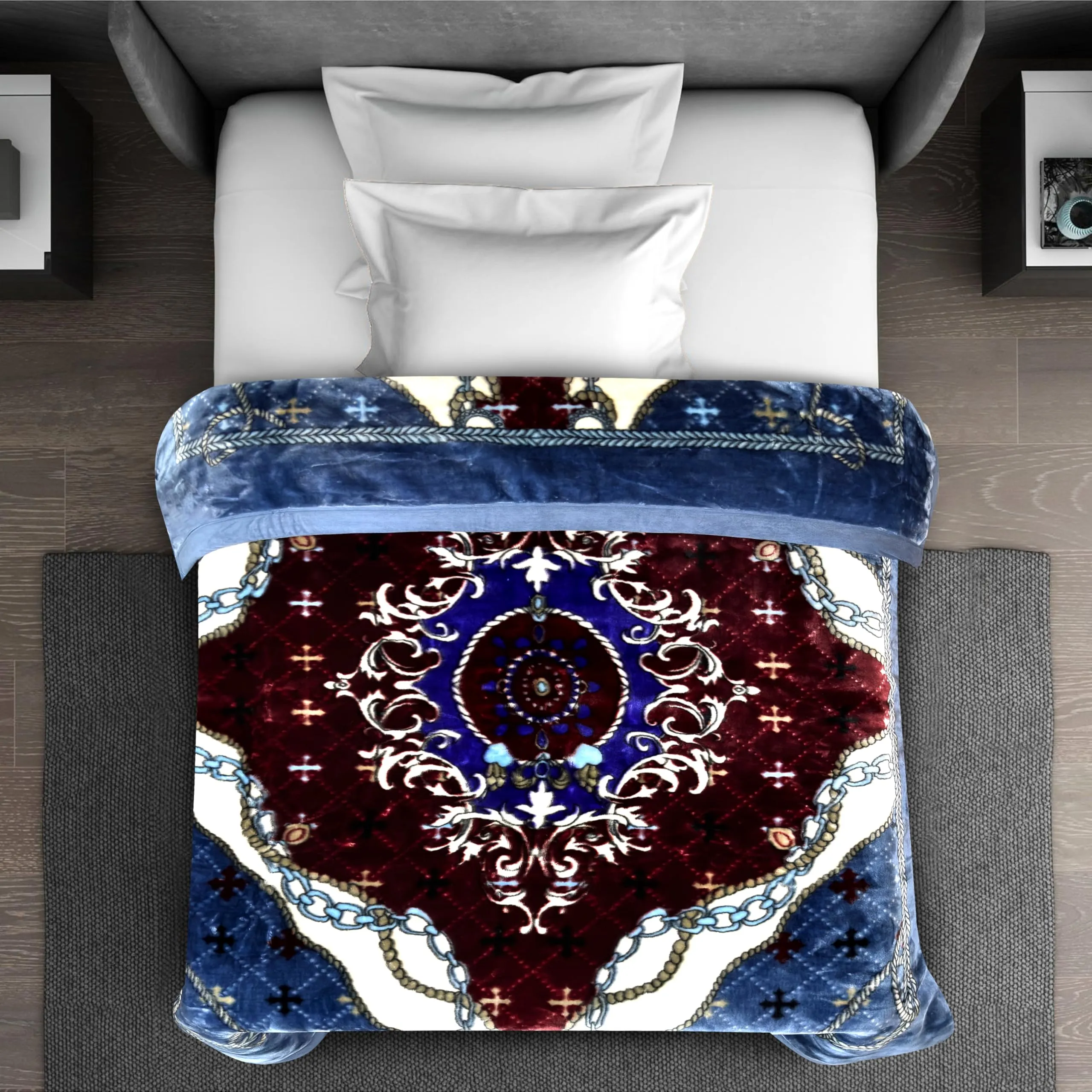 Signature Super Soft Double Layered Blanket for Extreme Winters(1100 GSM) (Single Bed, Alarm Snoozer-Bluezzr)