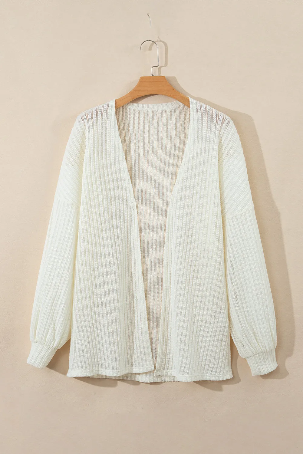 Stripe Textured Lantern Sleeve Kimono