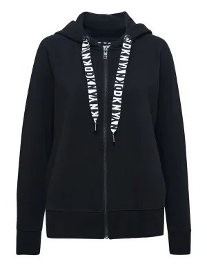 Two Tone Logo Drawcord Zip Hoodie
