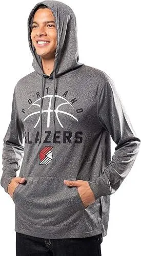 Ultra Game NBA Official Men’s Super Soft Lightweight Pullover Hoodie Sweatshirt - Unisex, Portland Trail Blazers, Heather Charcoal|Portland Trail Blazers