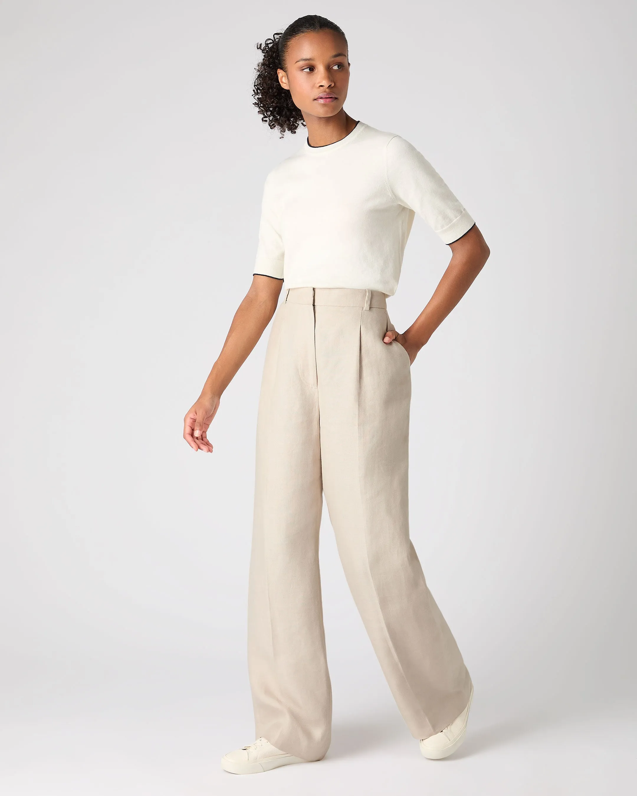 Women's Florence Linen Pants Oat Brown