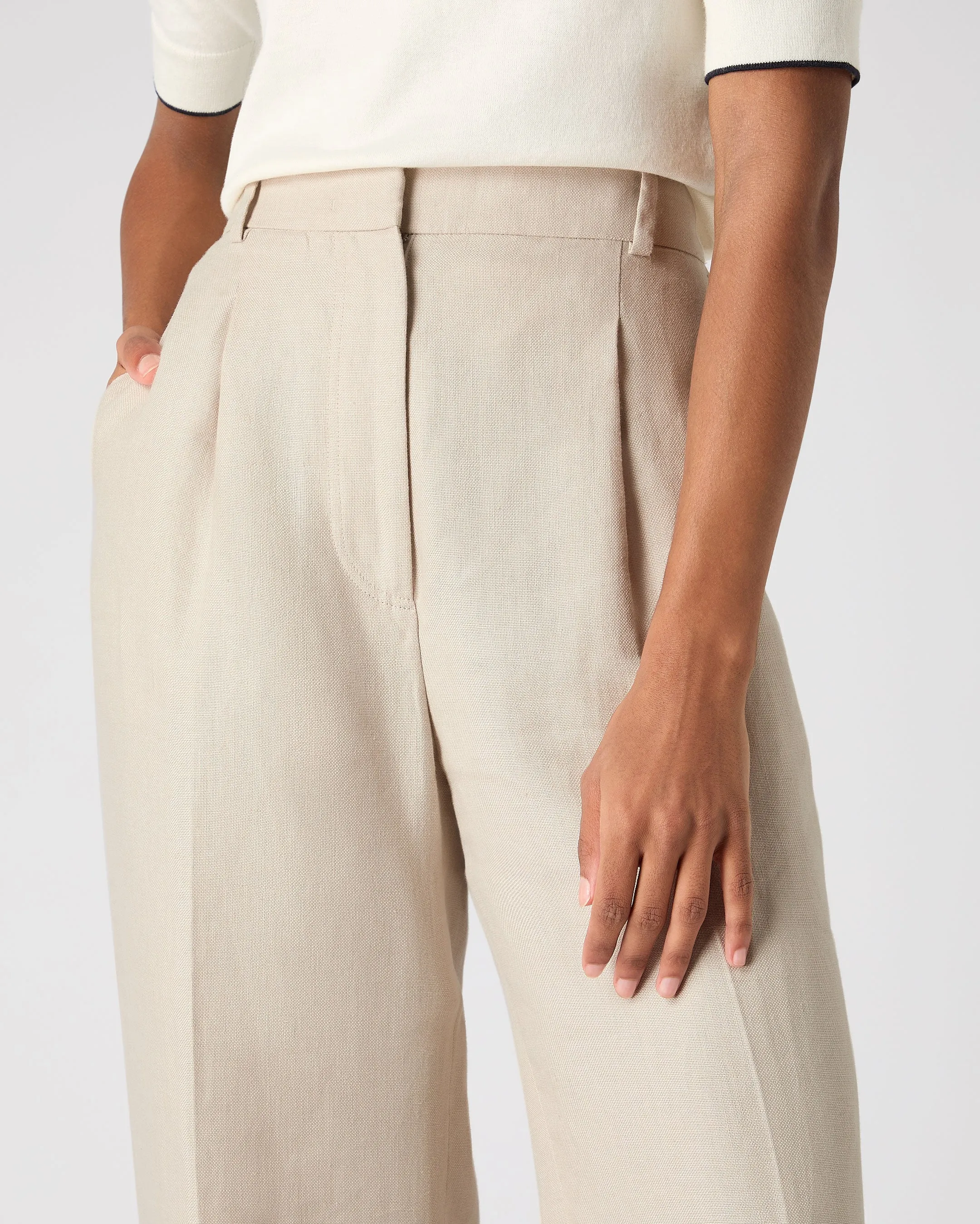 Women's Florence Linen Pants Oat Brown