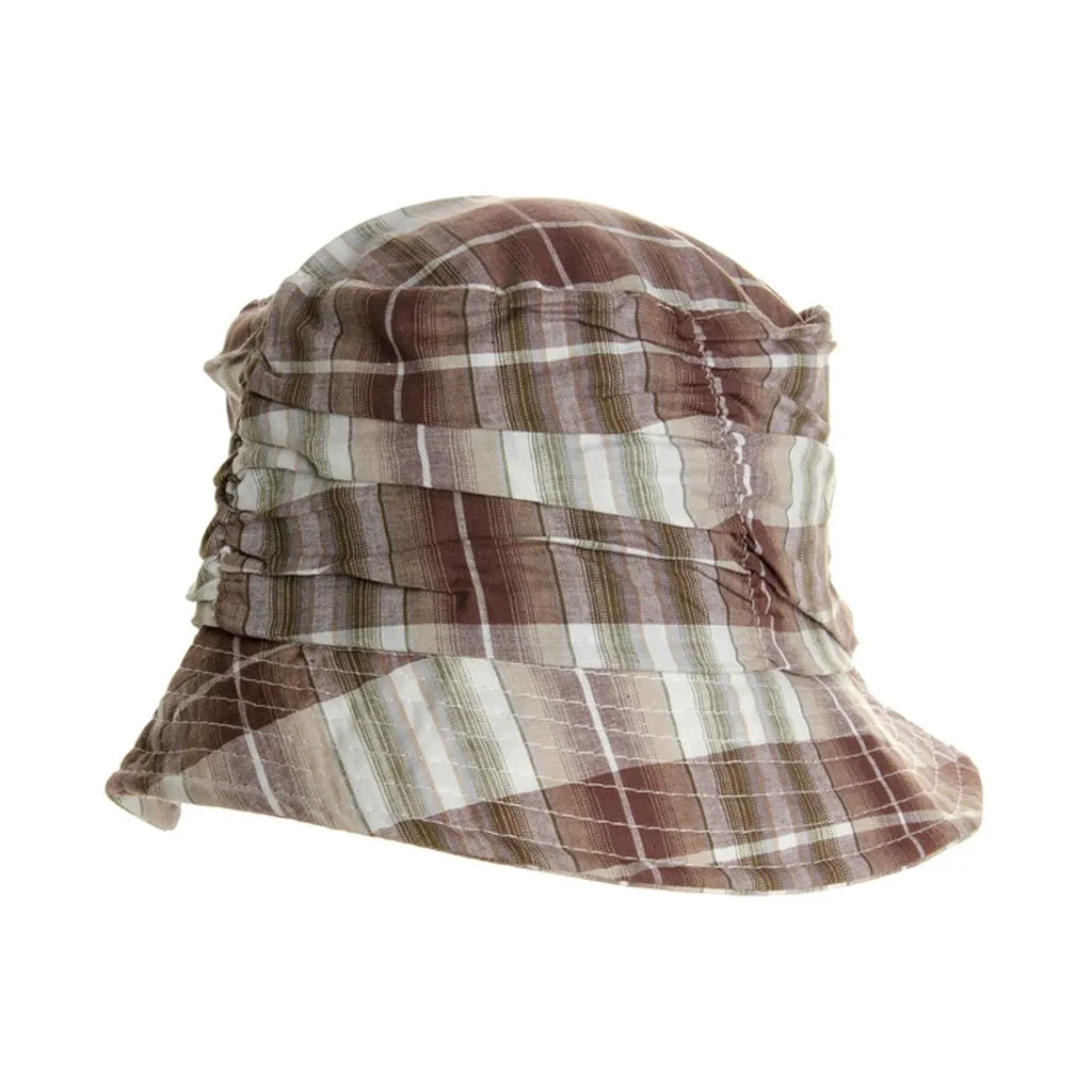 Womens Plaid Summer Bucket Hat